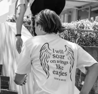 The Soar Tee, back print with Isaiah 40:31